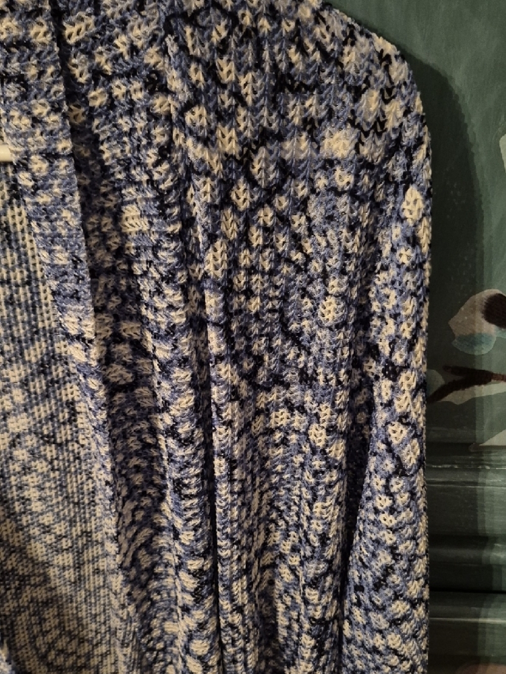 Ruby Rd. Blue & White Textured Open Cardigan - Picture 6 of 7